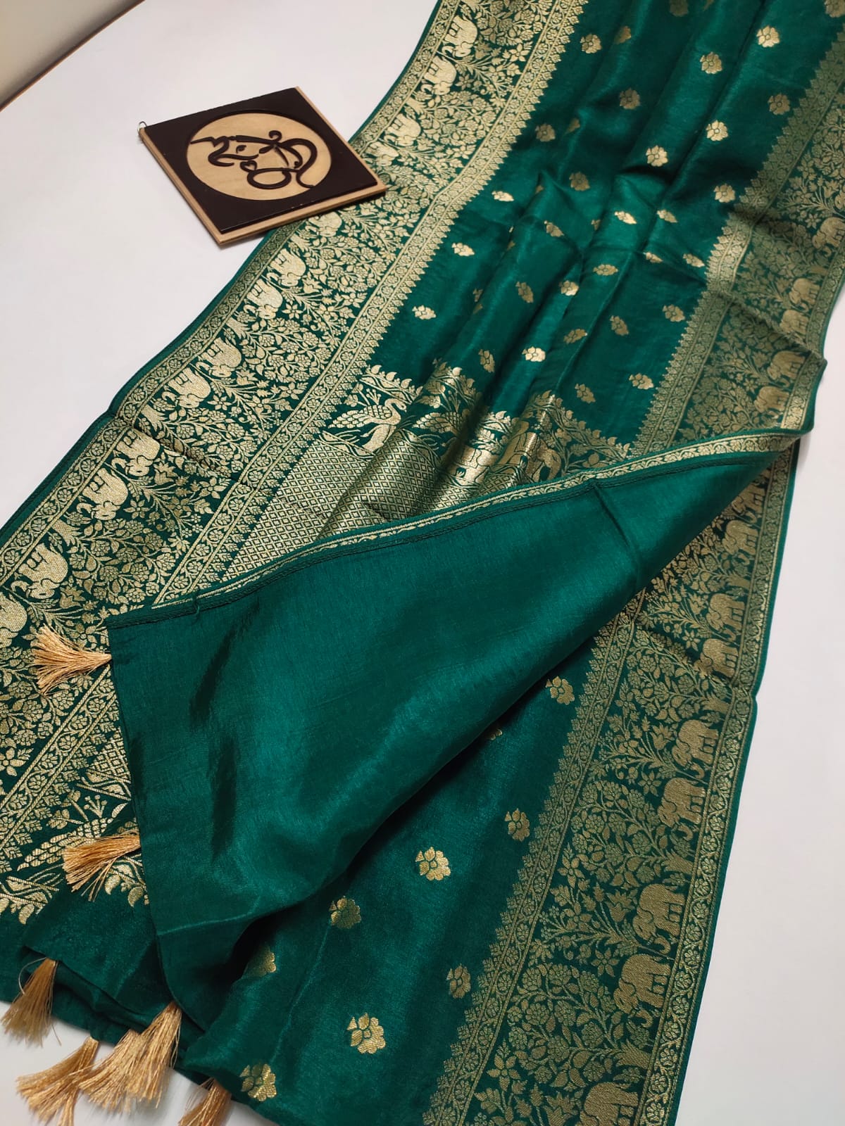 Anirudha moonga banarsi saree - Saffronfashionindia