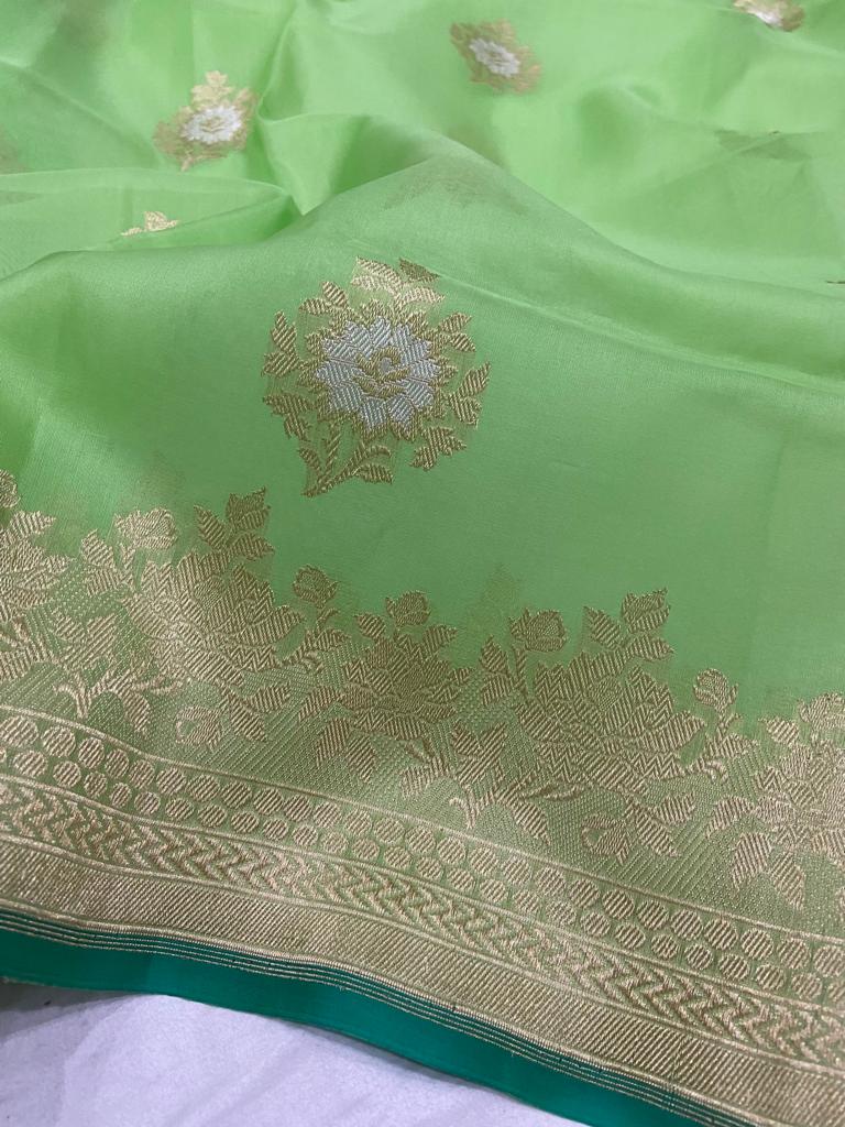 Miraz banarsi organza saree - Saffronfashionindia