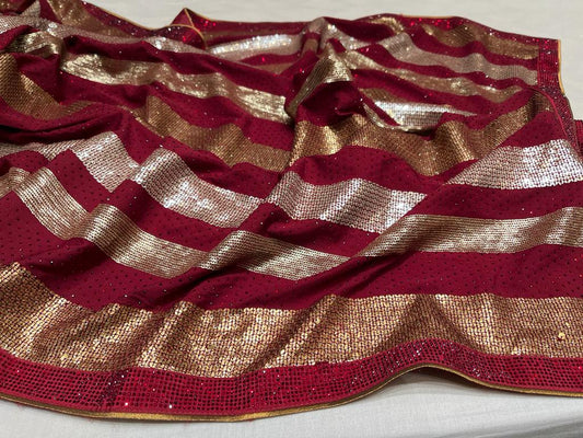 Bridal inspired crepe saree - Saffronfashionindia