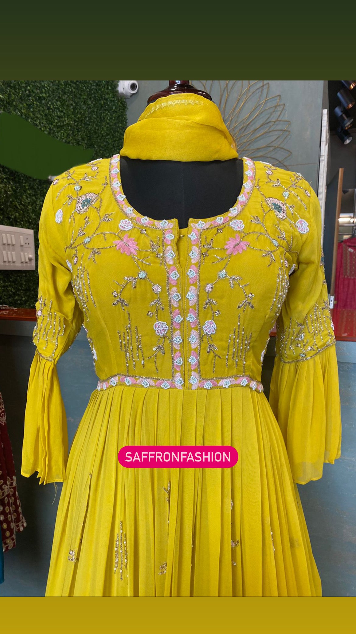 Designer Anarkali Resham dress - Saffronfashionindia