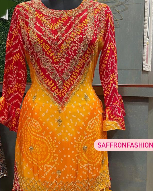 Bandhani salwar suit - Saffronfashionindia