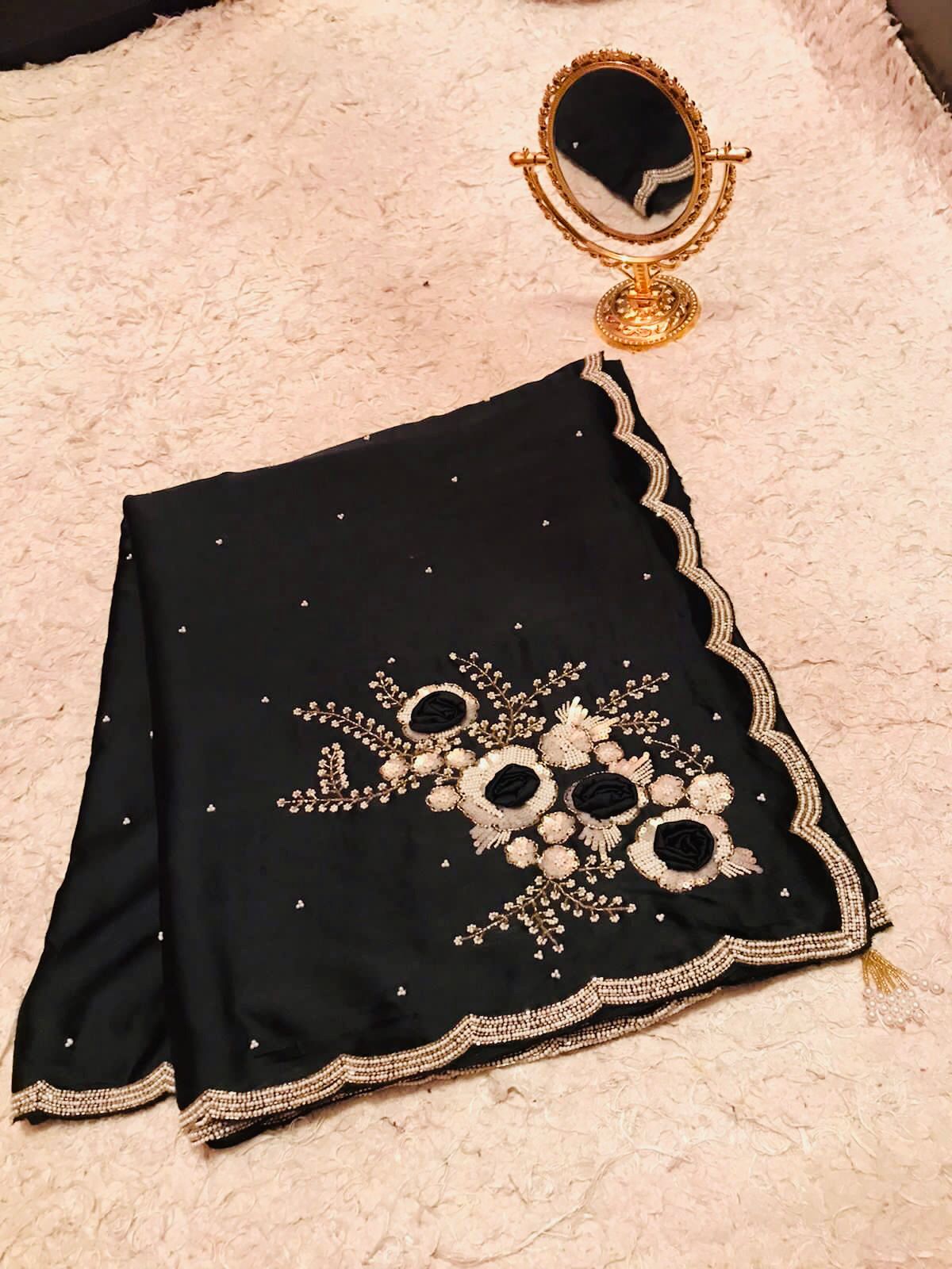 Mavisha satin saree - Saffronfashionindia