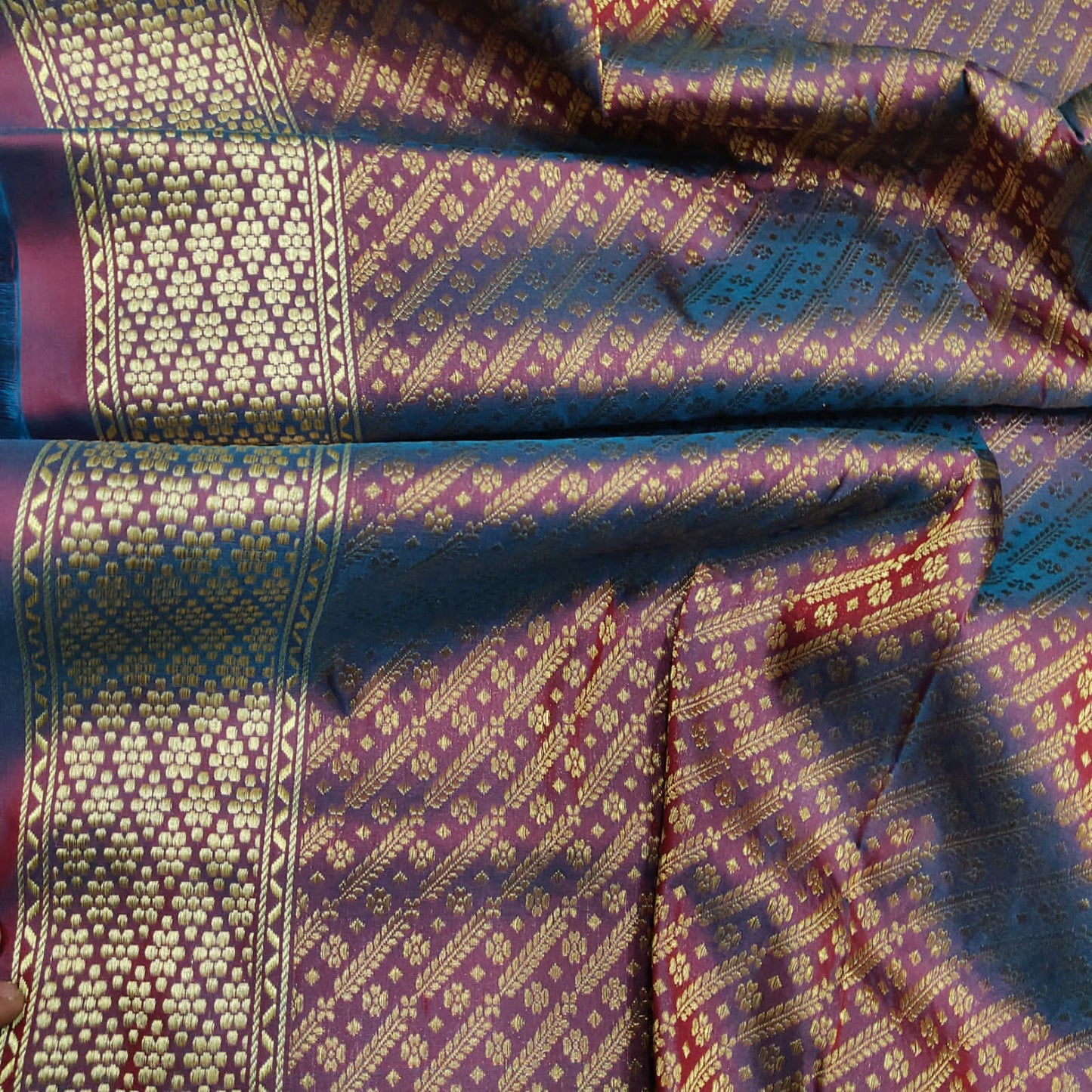 Lolita handwoven Katan silk saree - Saffronfashionindia