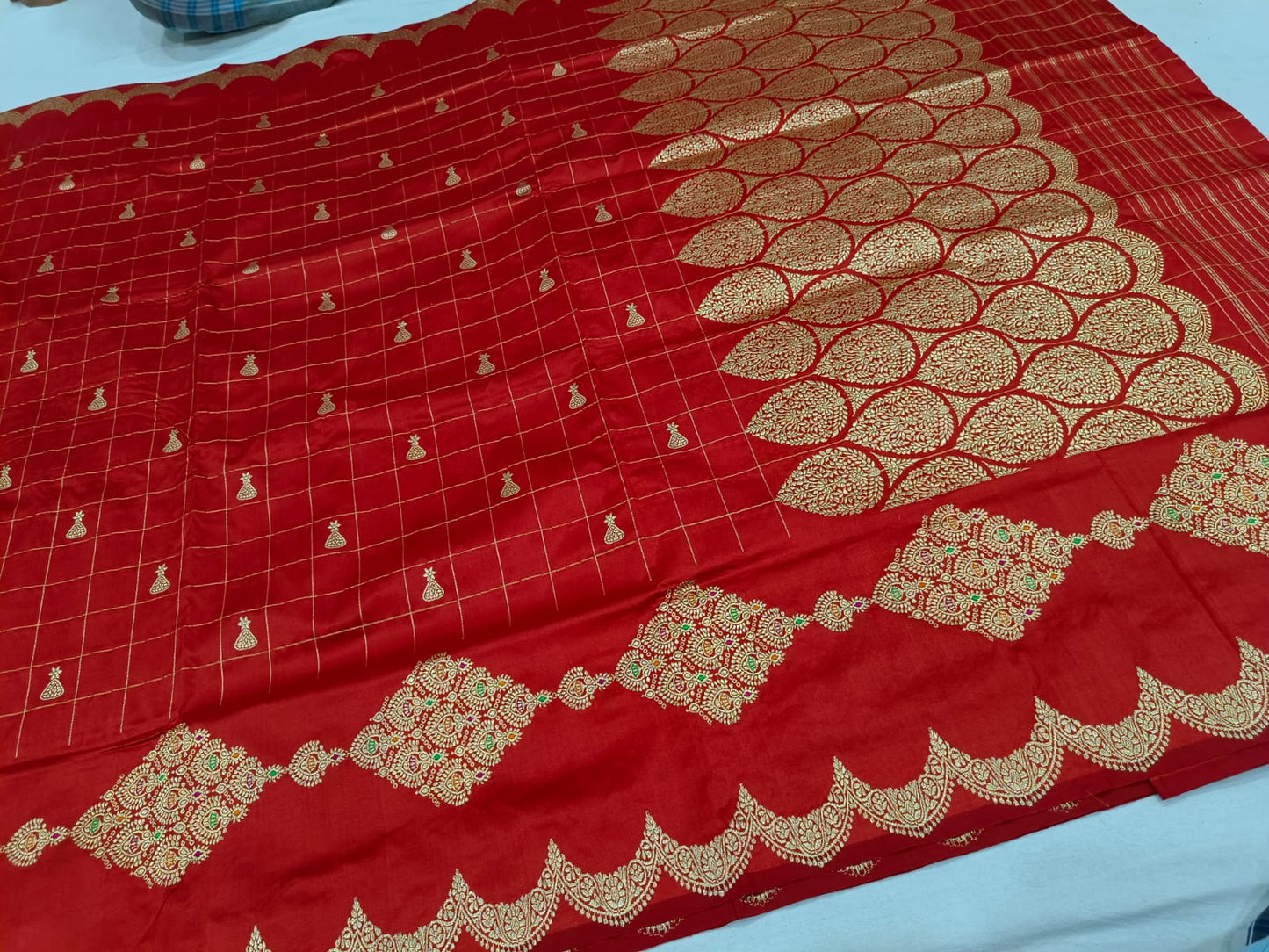 Reema banarsi silk kadhuwa saree - Saffronfashionindia