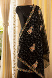 Stunning black gorgette sequins salwar suit