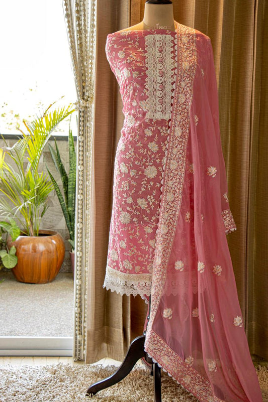 Parsi inspired embroidery suit - Saffronfashionindia