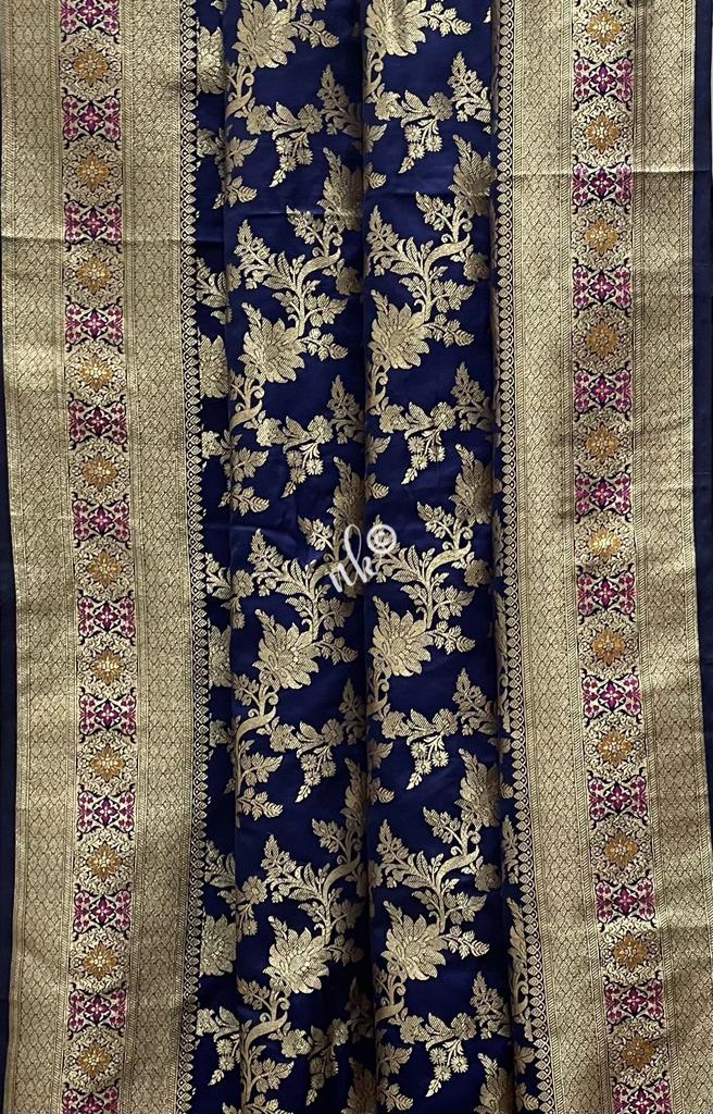 Beautiful floral weaved saree - Saffronfashionindia