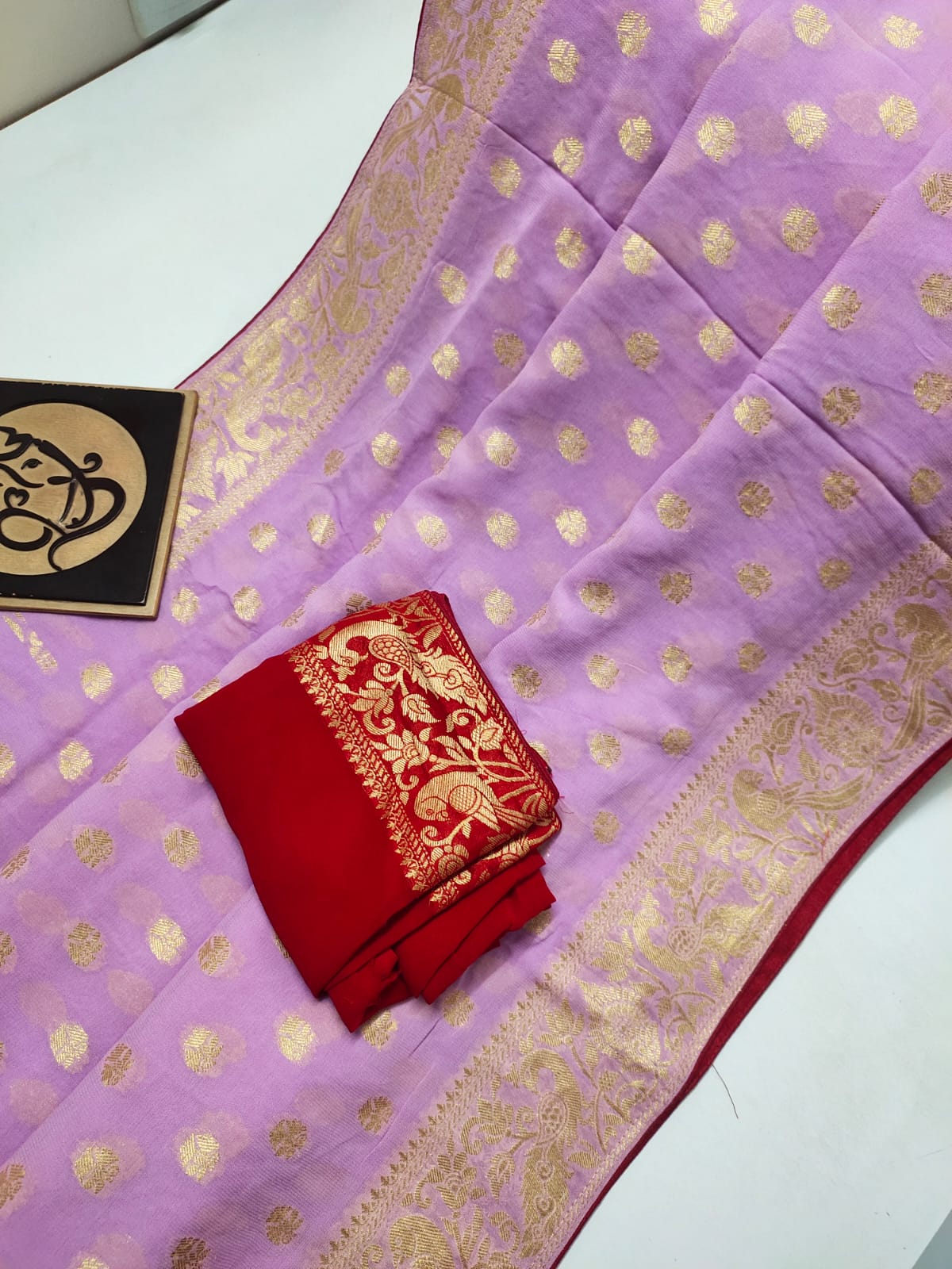 Dolika banarsi khaddi saree - Saffronfashionindia