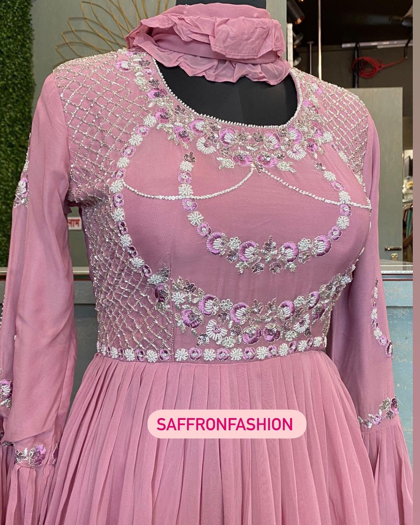 Panika peplum long dress - Saffronfashionindia