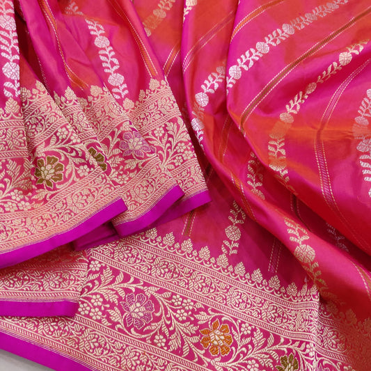 Zeba Katan silk saree - Saffronfashionindia