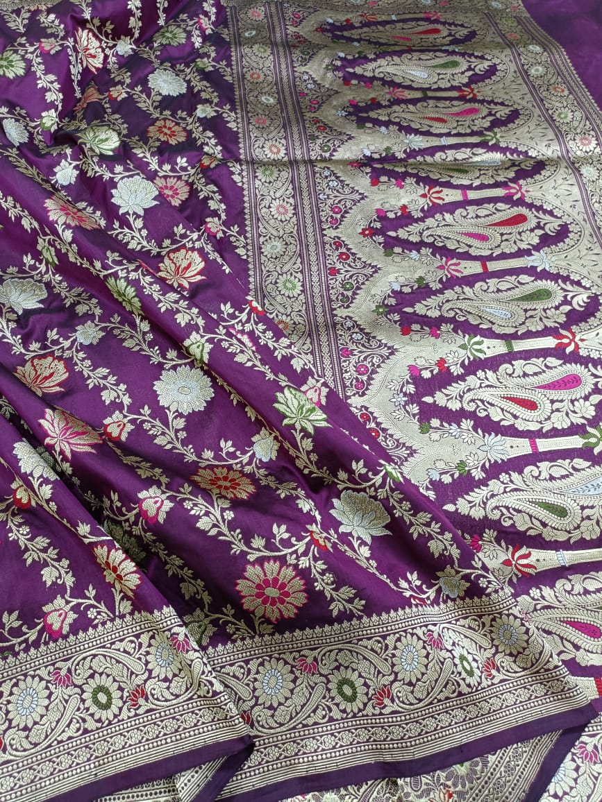 Shejadi Katan saree - Saffronfashionindia