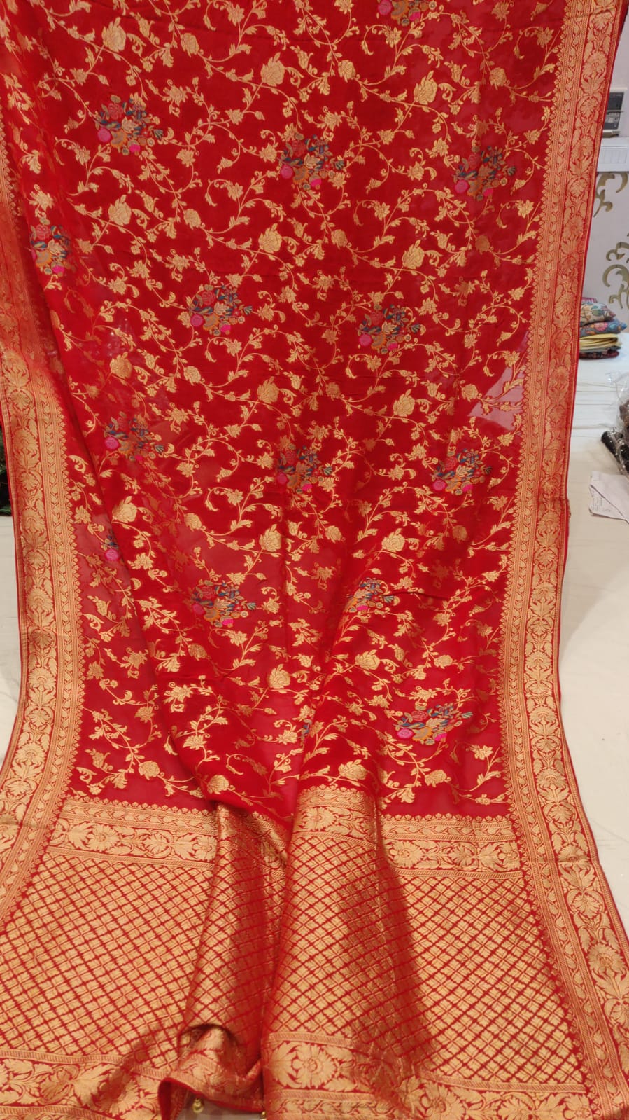 Pratima gorgette saree,,,,khaddi saree - Saffronfashionindia