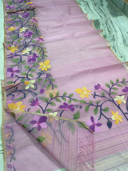 Parisha jamdani handwoven saree - Saffronfashionindia