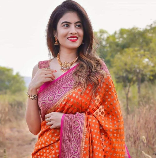 Nafsa gorgette saree - Saffronfashionindia