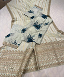 Summer chiffon striped trendy saree