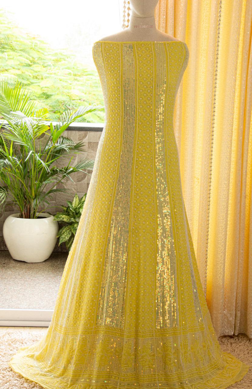 Yekena Chikankari Anarkali dresz - Saffronfashionindia