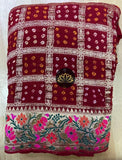 Bandhej weaving gorgette saree