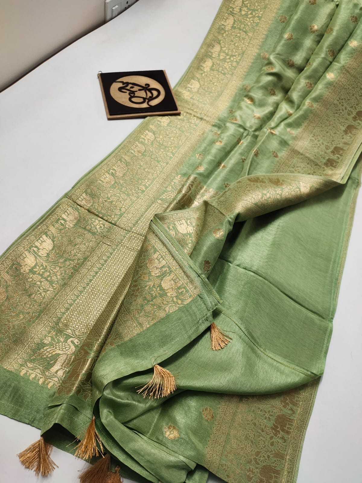 Anirudha moonga banarsi saree - Saffronfashionindia