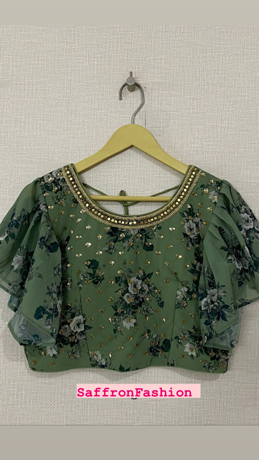 Ruffles inspired lehanga choli - Saffronfashionindia