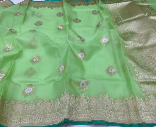 Miraz banarsi organza saree - Saffronfashionindia