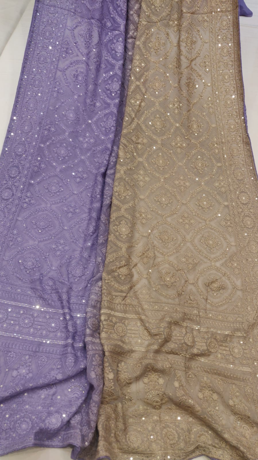 Dual shaded Chikankari saree - Saffronfashionindia
