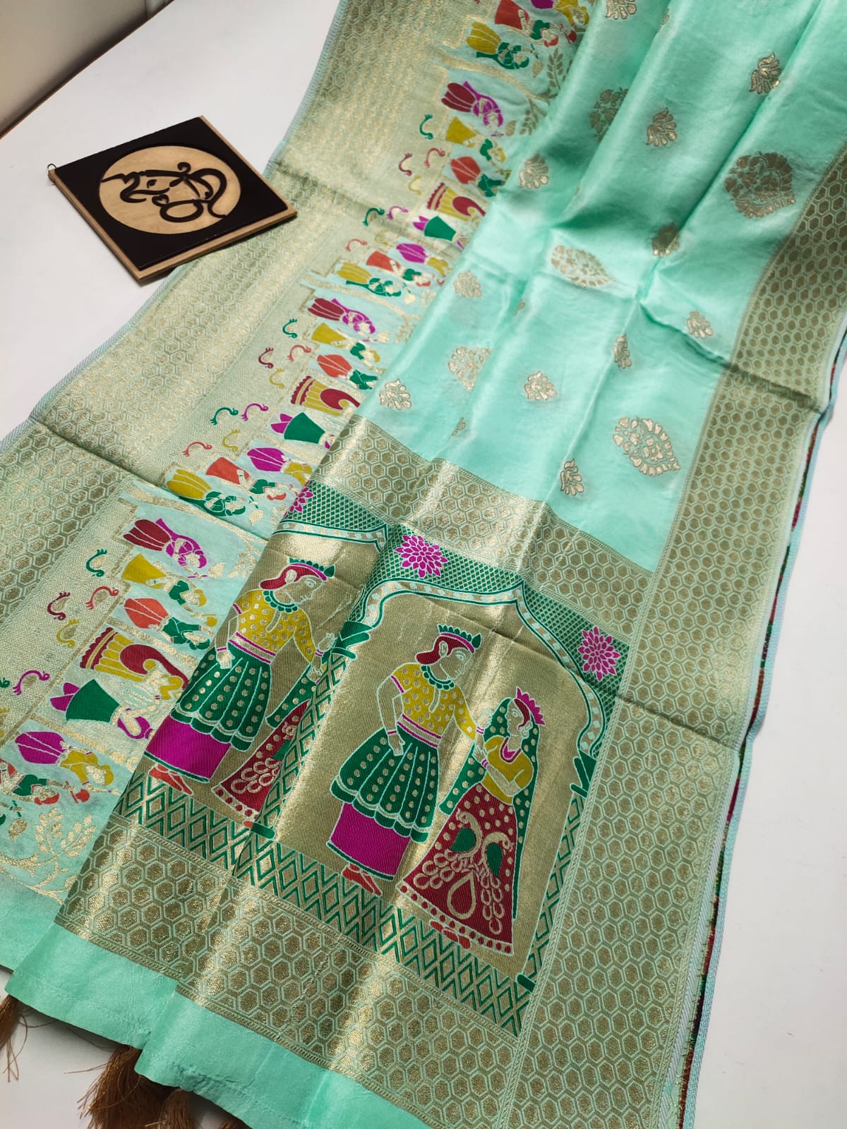 Lavik benaras moonga saree - Saffronfashionindia