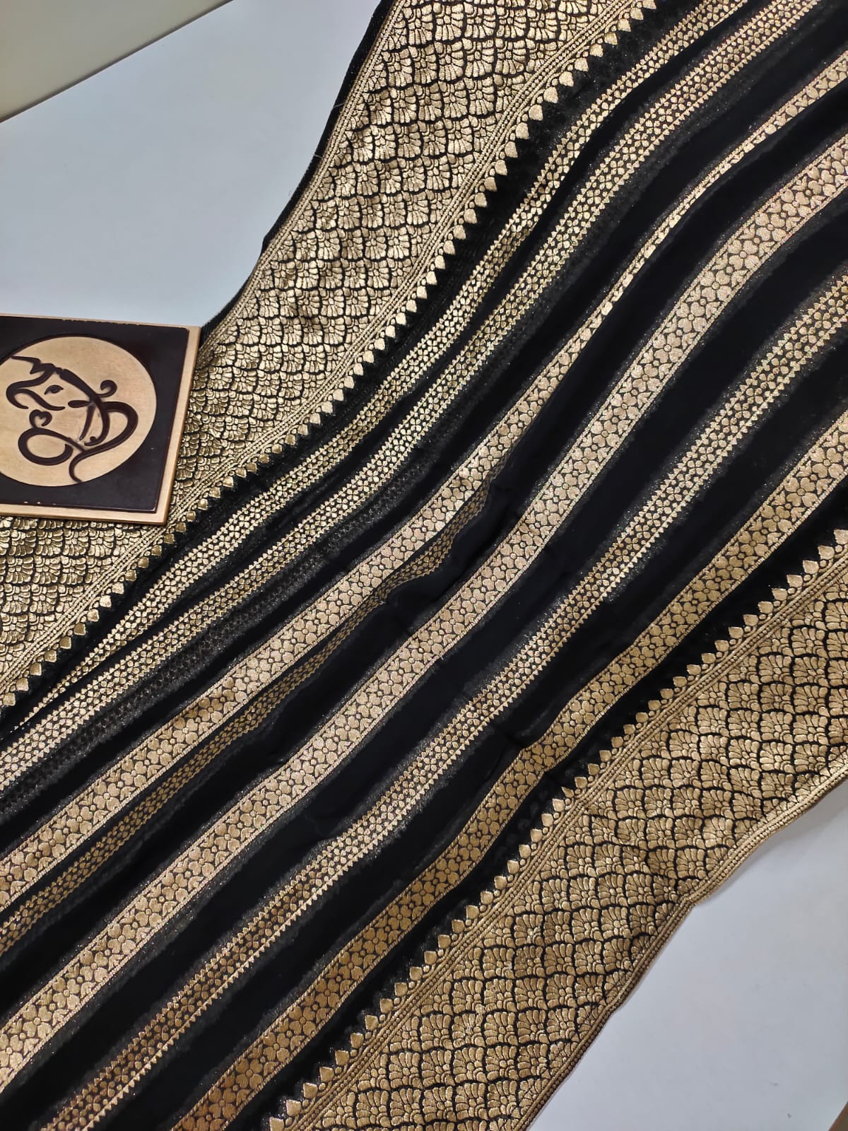 Penisha khaddi gorgette saree - Saffronfashionindia