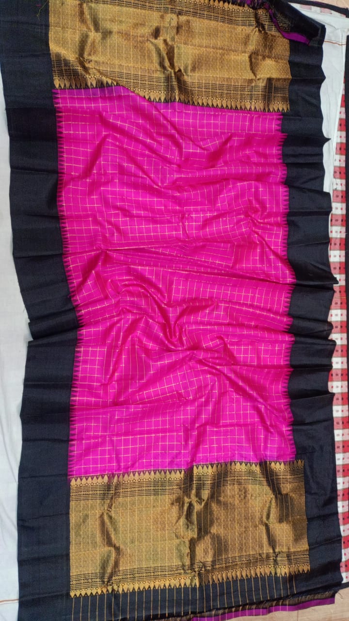 Gadwal silk dupatta - Saffronfashionindia