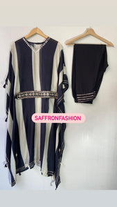 Striped black white kaftan