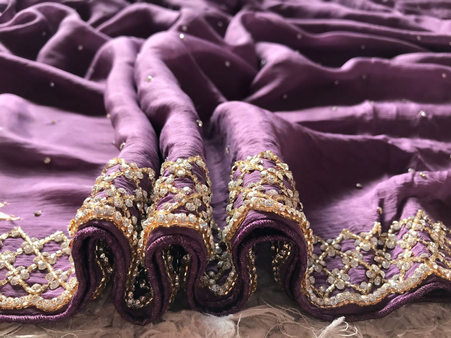 Luxury chinon inspired saree - Saffronfashionindia