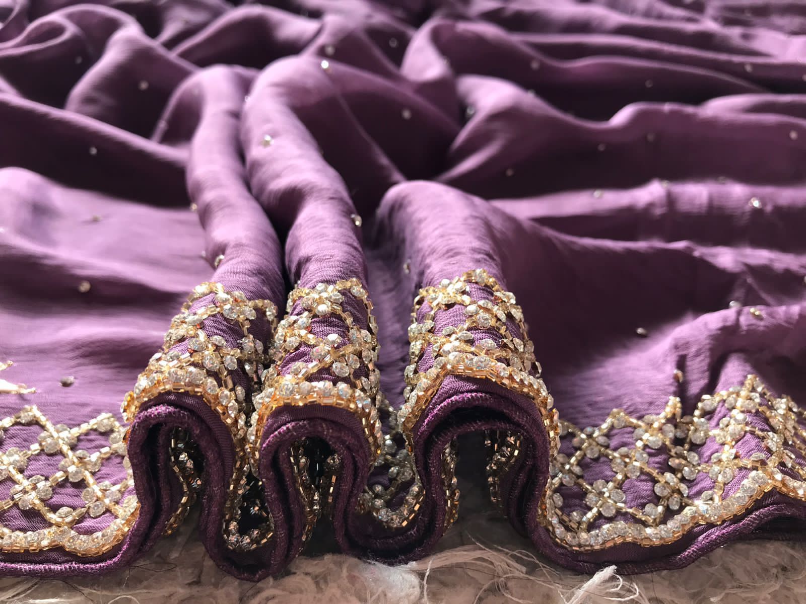 Luxury chinon inspired saree - Saffronfashionindia