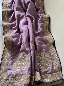 Zubeida gorgette embroidered saree