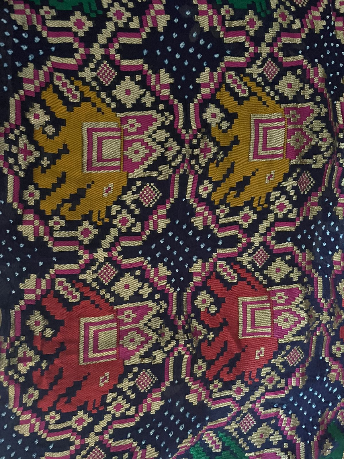 Patola inspired handwoven dupatta - Saffronfashionindia