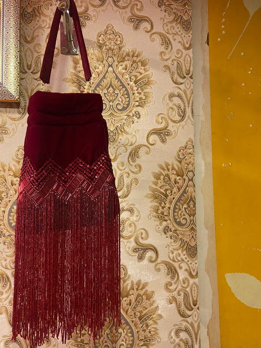 Maroon sexy hot potli bridal potli bridesmaid potlis - Saffronfashionindia