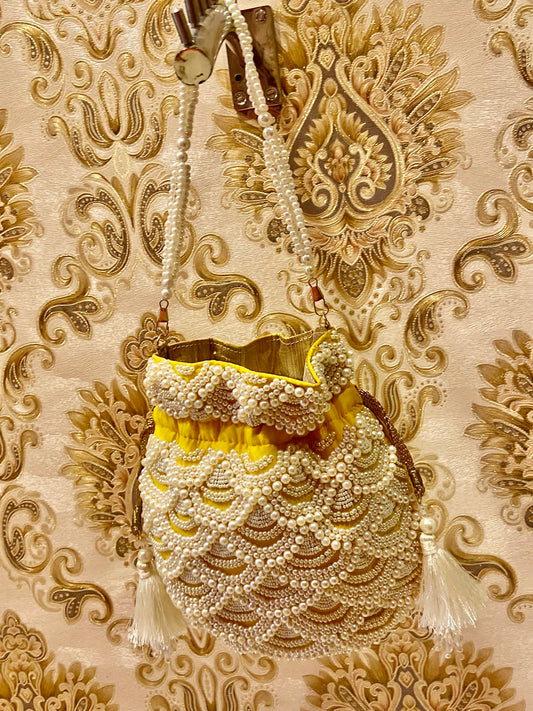 Pearl potli,,,,purse,,,,bag - Saffronfashionindia