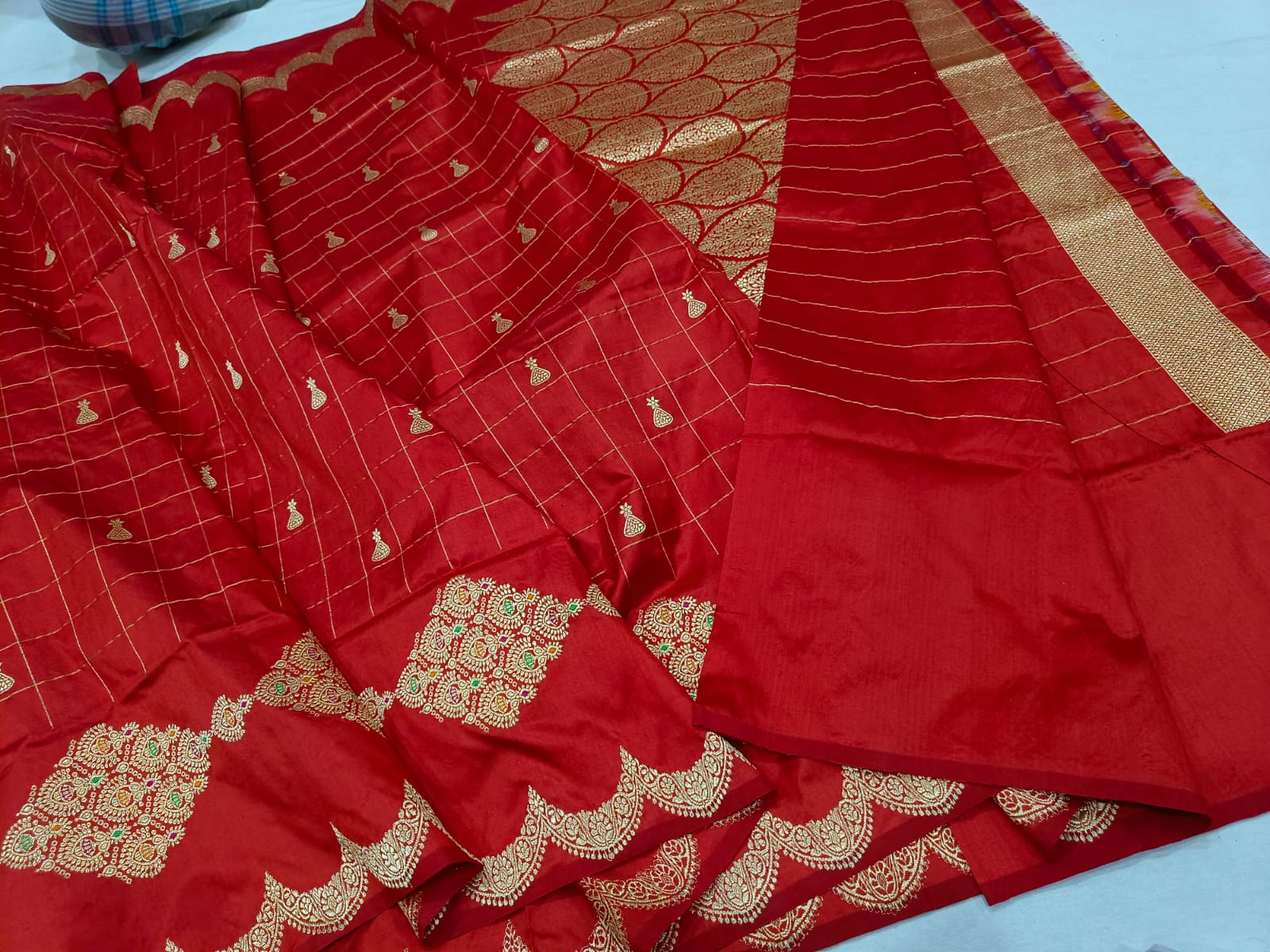 Reema banarsi silk kadhuwa saree - Saffronfashionindia