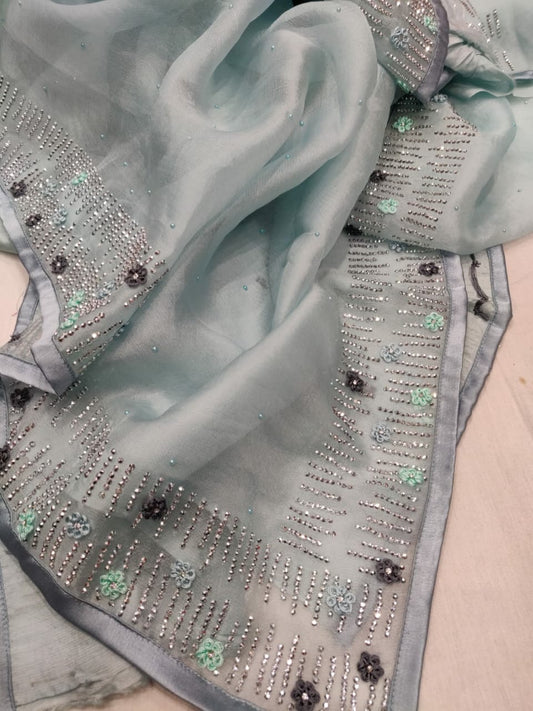 Vami organza saree - Saffronfashionindia