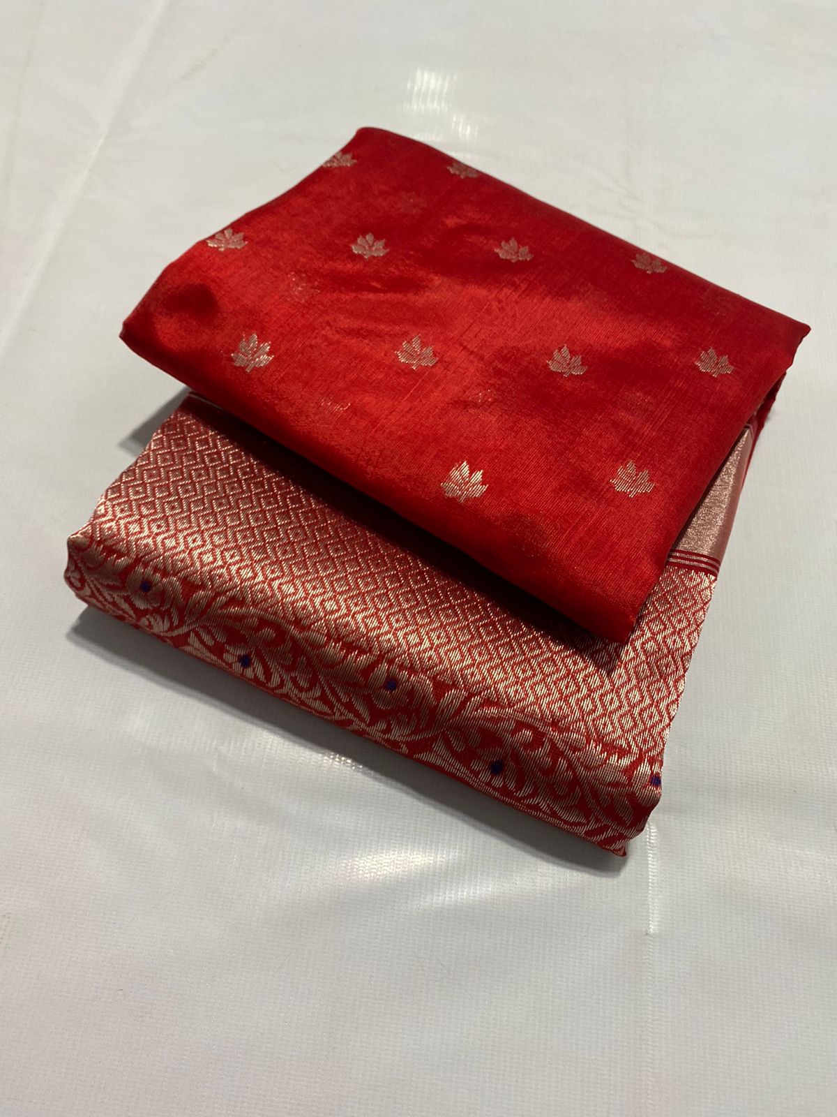 Lal begum Chanderi saree/sari - Saffronfashionindia