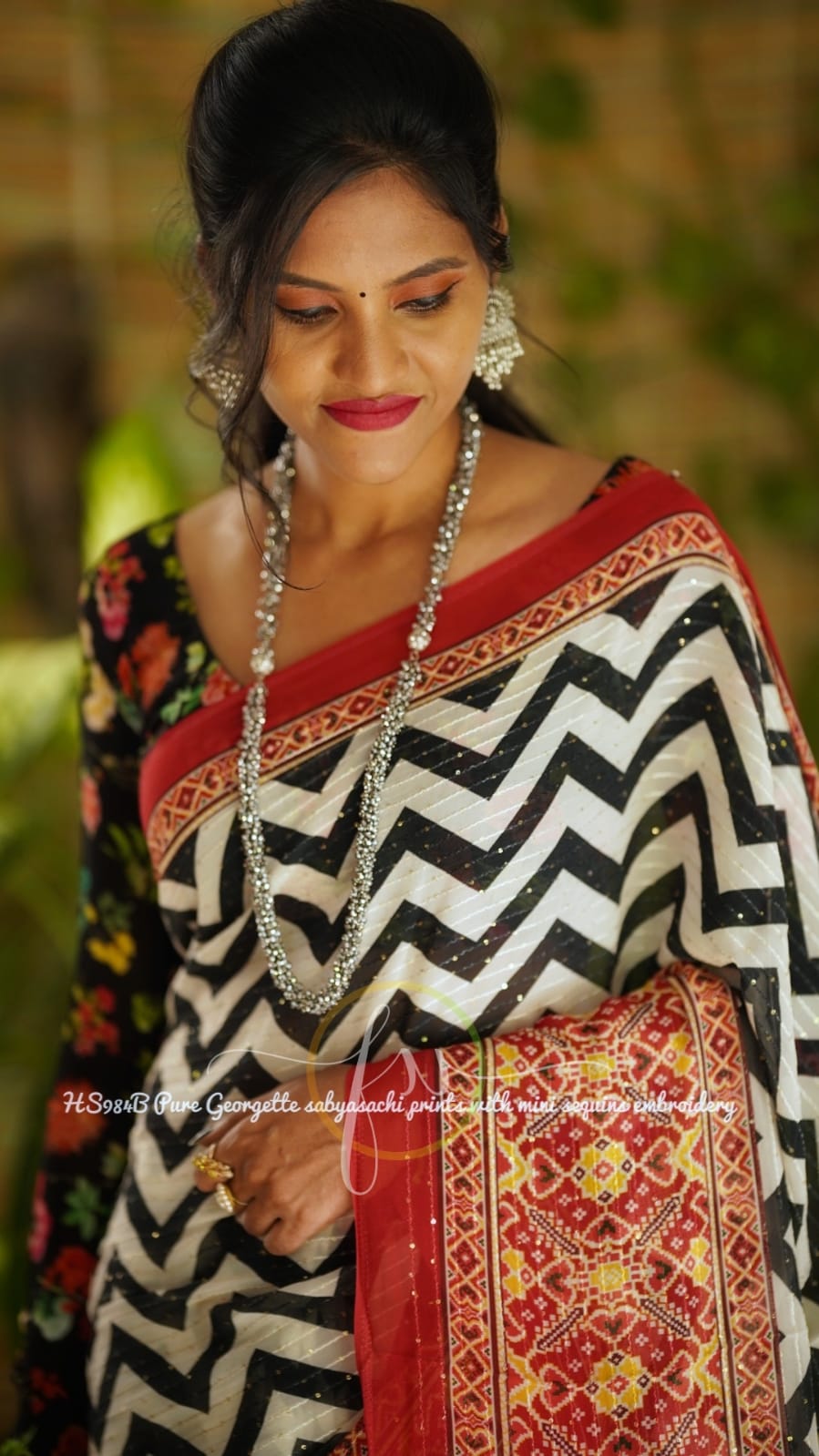 Gulmohar sequins saree - Saffronfashionindia