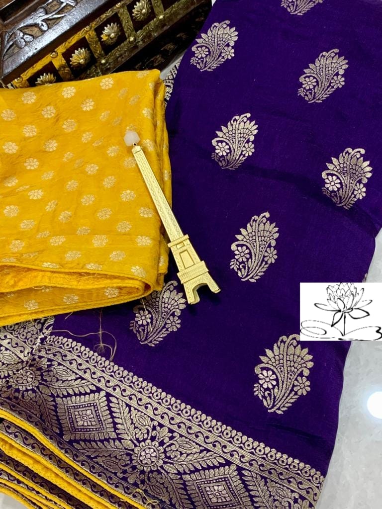 Wingly moonga crepe saree/Indian saree - Saffronfashionindia