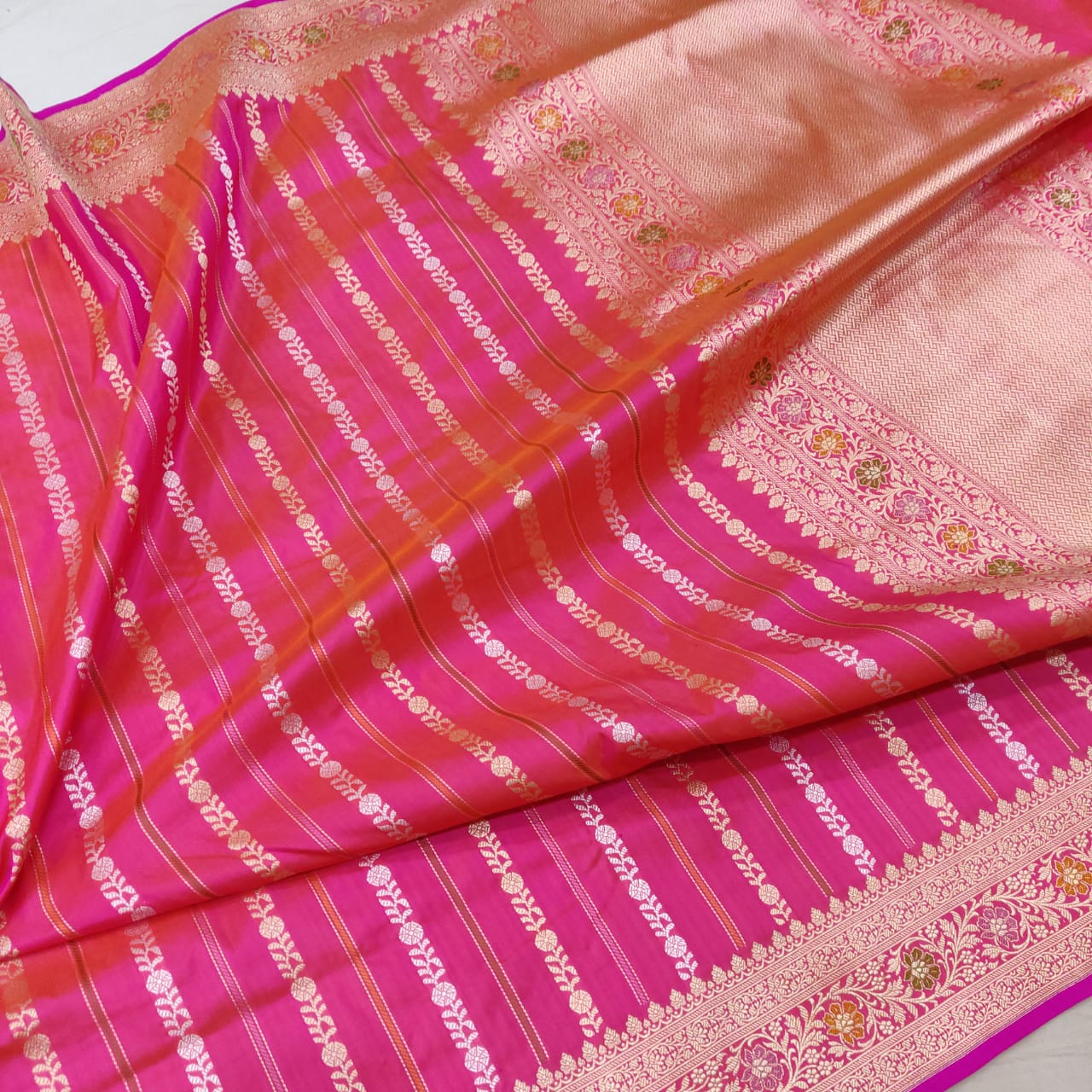 Zeba Katan silk saree - Saffronfashionindia