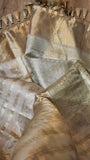 Handwoven tissue striped saree