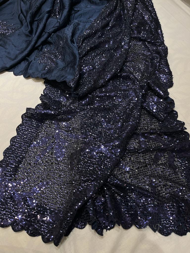 Ravish satin sequence saree - Saffronfashionindia