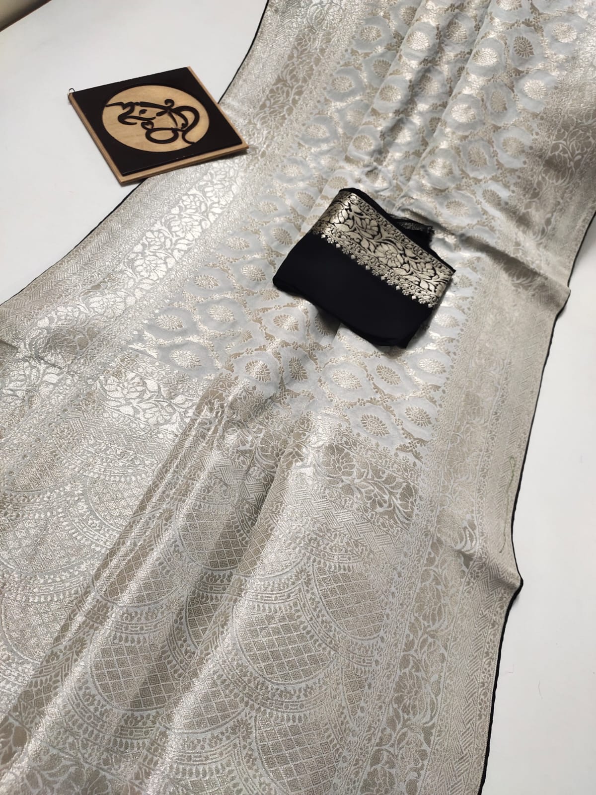 Nimina banarsi khaddi gorgette saree - Saffronfashionindia