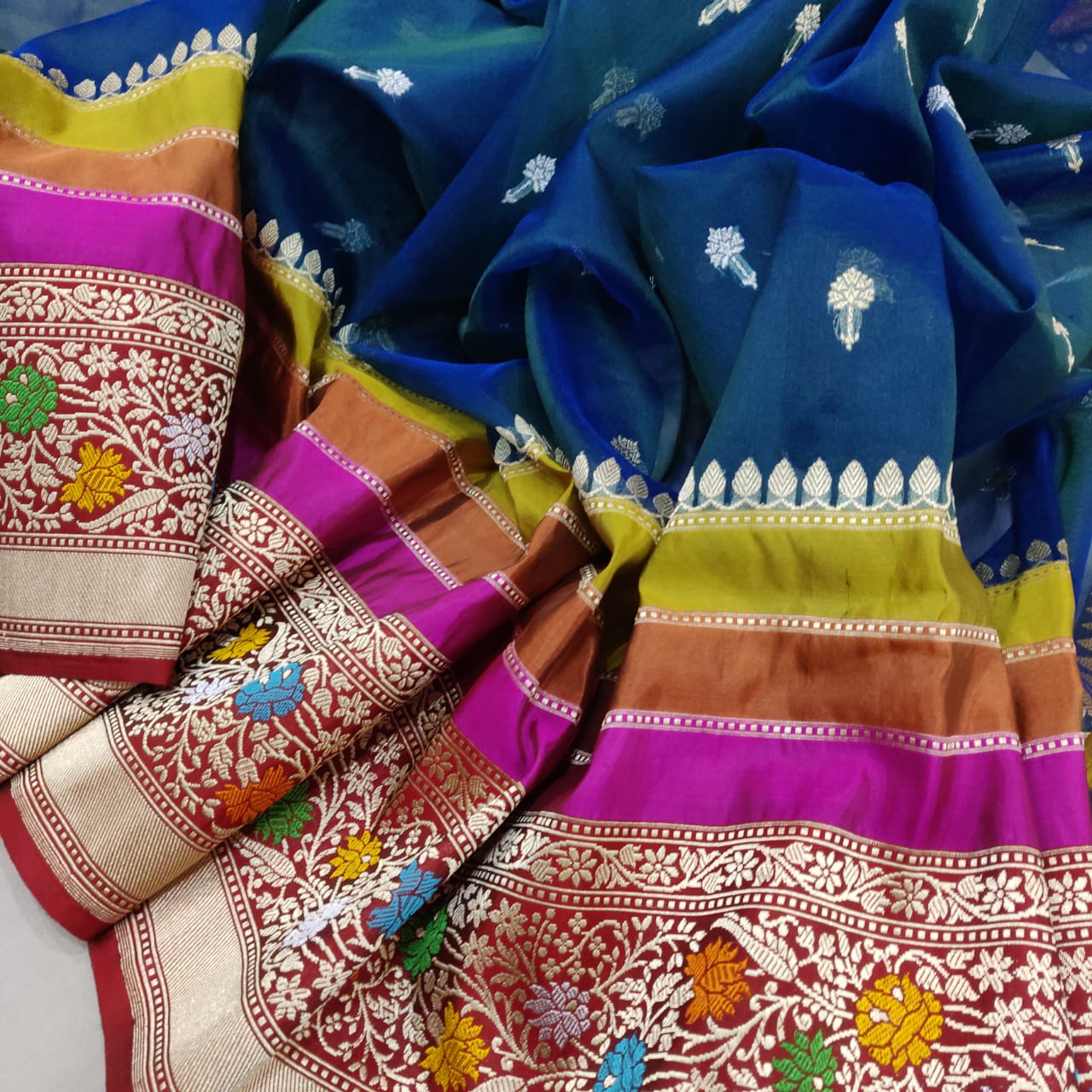 Sona rupa kadwa kora saree - Saffronfashionindia