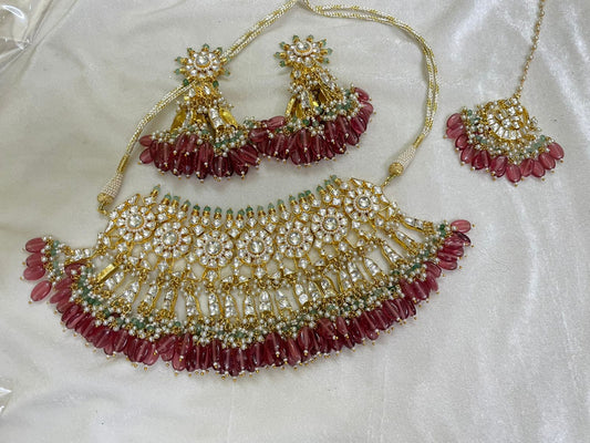 Nimzaan Kundan set/bridal set/bridal jewellery - Saffronfashionindia