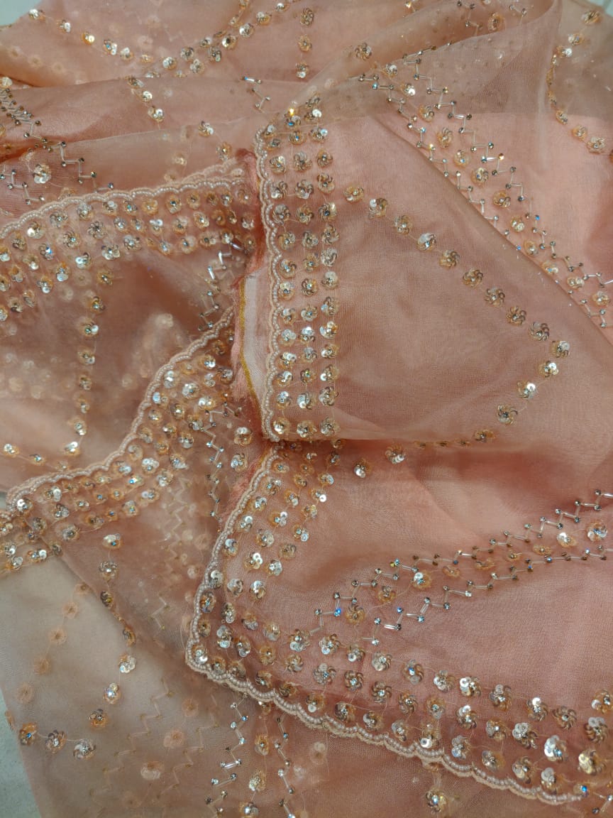 Pyari zardosi saree Partywear saree women saree blouse - Saffronfashionindia