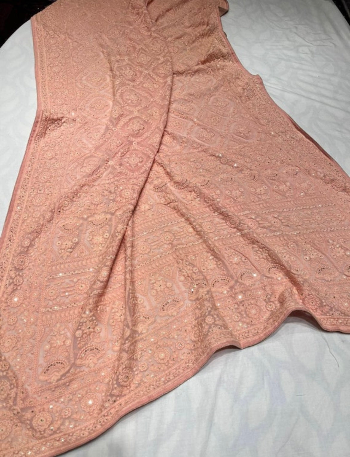 Helium Chikankari saree - Saffronfashionindia