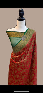 Avera khaddi gorgette saree