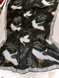 Black bird crepe zardosi saree